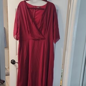 SHEIN Deep Red Long Sleeve Dress